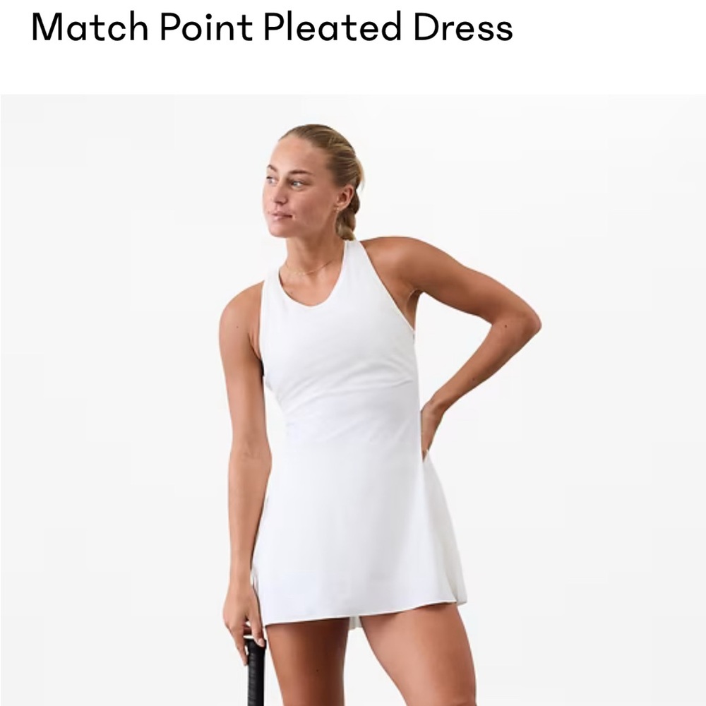 NWT Athleta Match Point Pleated Dress- LARGE PETITE